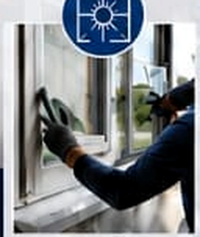 Technician replacing a glass panel